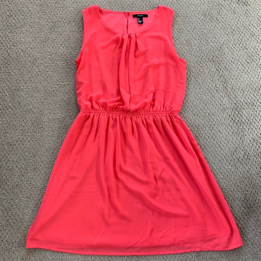 Coral Pink A-line Tank Dress